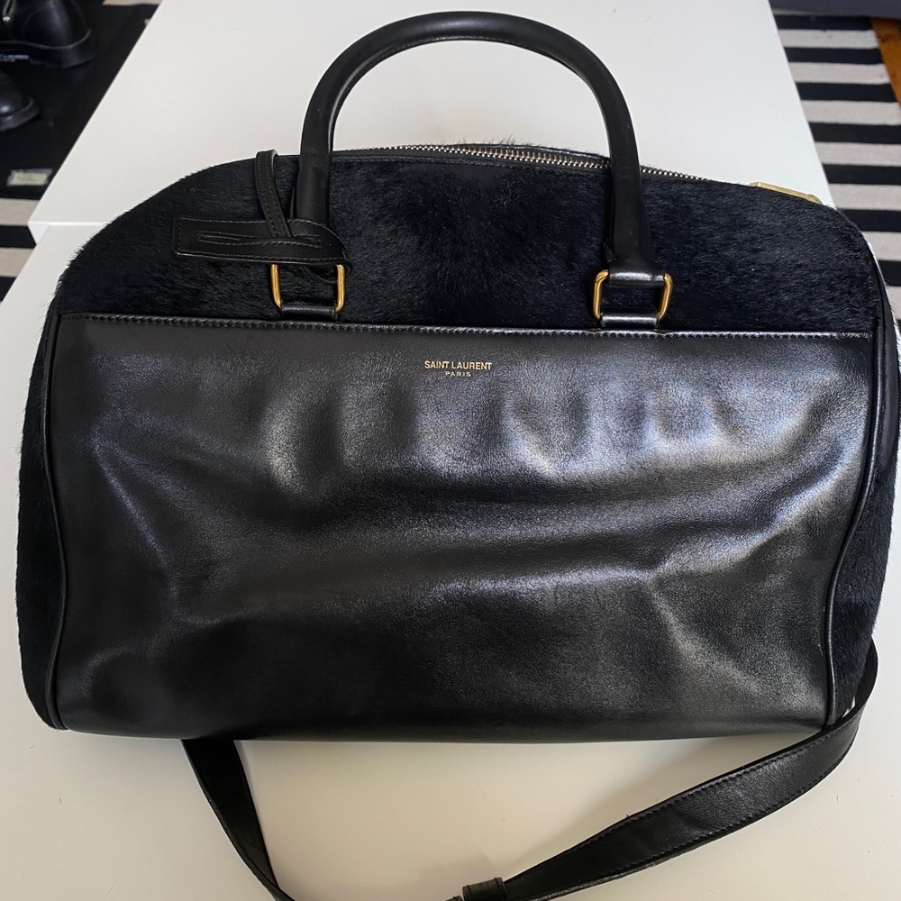Saint Laurent Classic Duffel 12 in Leather and Fur